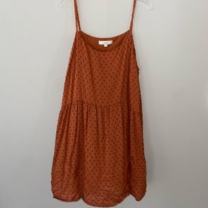 LOFT Drop Waist Orange Sleeveless Dress